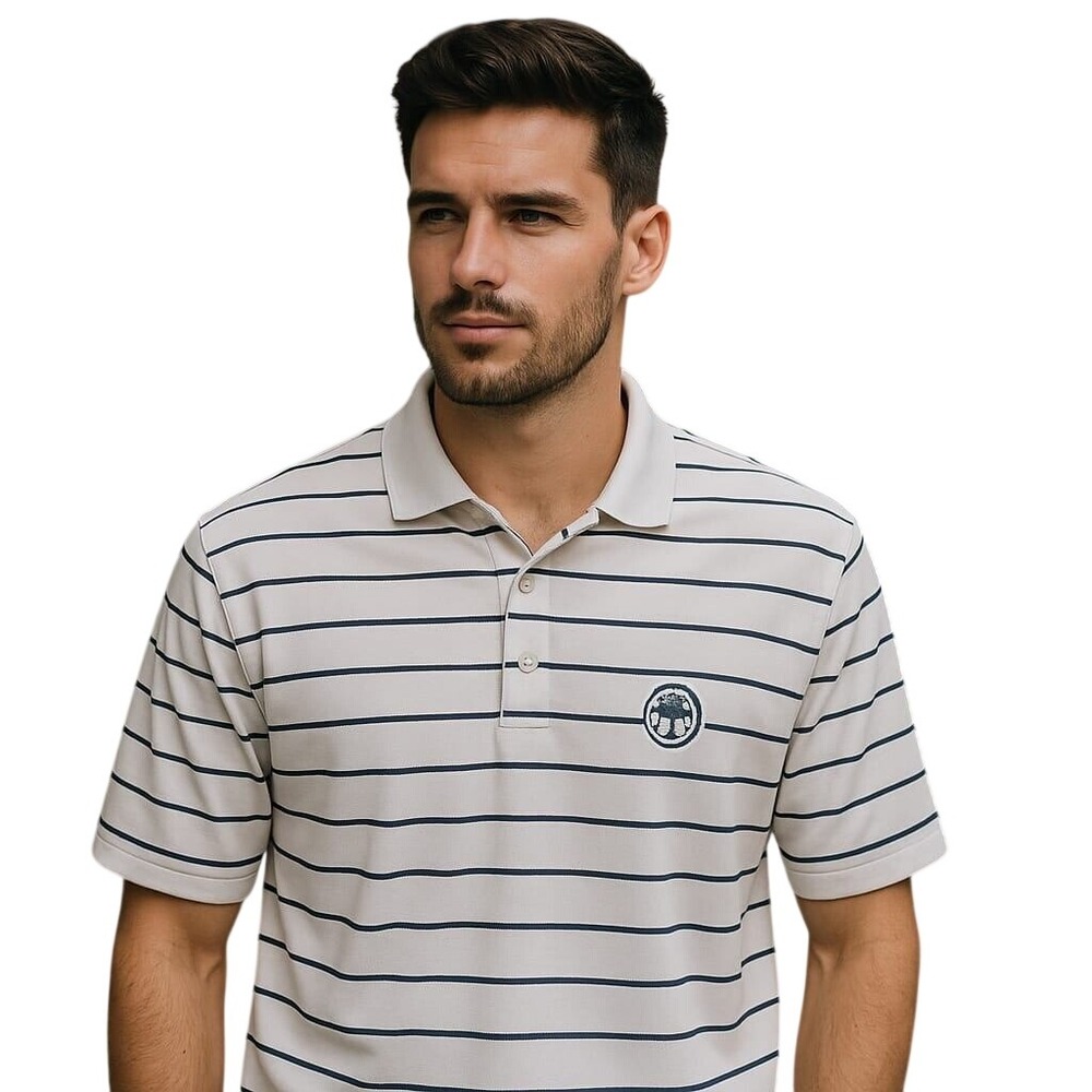 Peter Millar Summer Comfort Golf Polo Shirt Striped‎ Casual Top Mens L